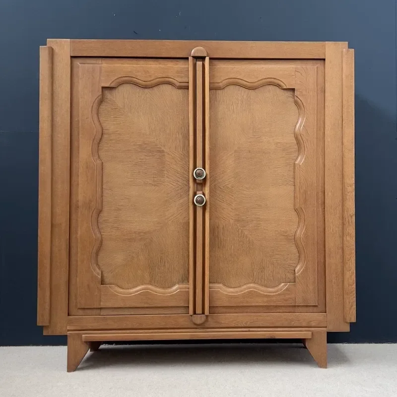 Medium Vintage Style Entrance Cabinet Household Retro Storage Door Shoe Cabinet Locker Solid Wood Small Apartment Side