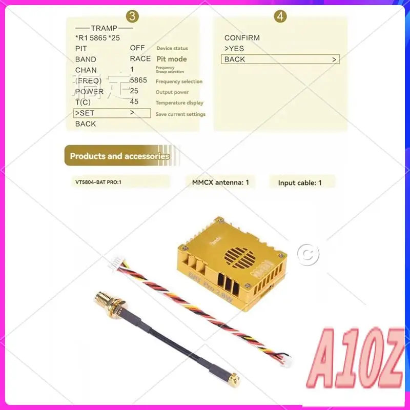 

0Z-VT5804 BAT Pro 5.8G 2.8W VTX 2800Mw 64CH FPV Audio Video Transmitter NTSC/PAL For RC FPV Long Range Racing Drone