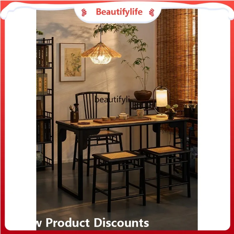 A506 Solid wood tea table and chair household new Chinese style living room zen tea room table office small tea table