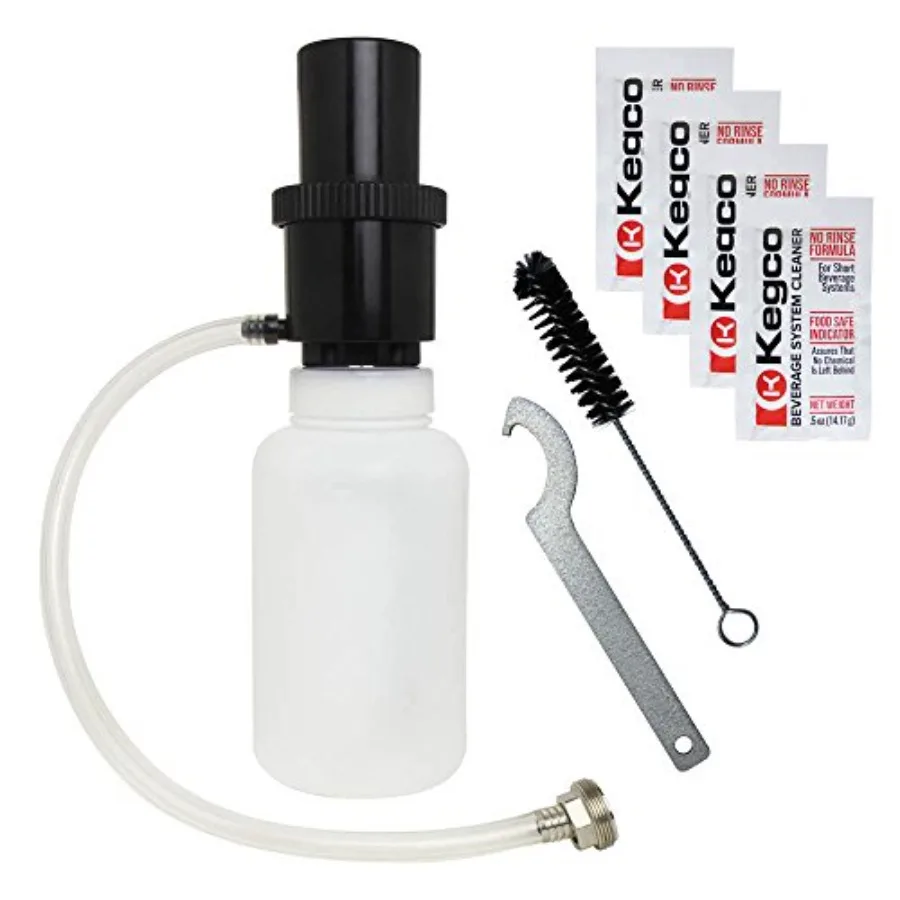 

BF CK-1P04 Beer Line Cleaning Kit Bottle with 4 0.5-oz Packets of Cleaner, 1 quart, Black