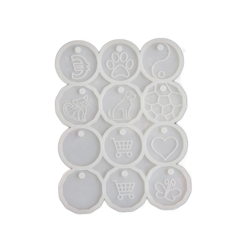 White Shopping Cart Discs Silicone Mold Unique Family Friendly Silicone Mold Craft Delight Molds for Craft Enthusiasts R3MC