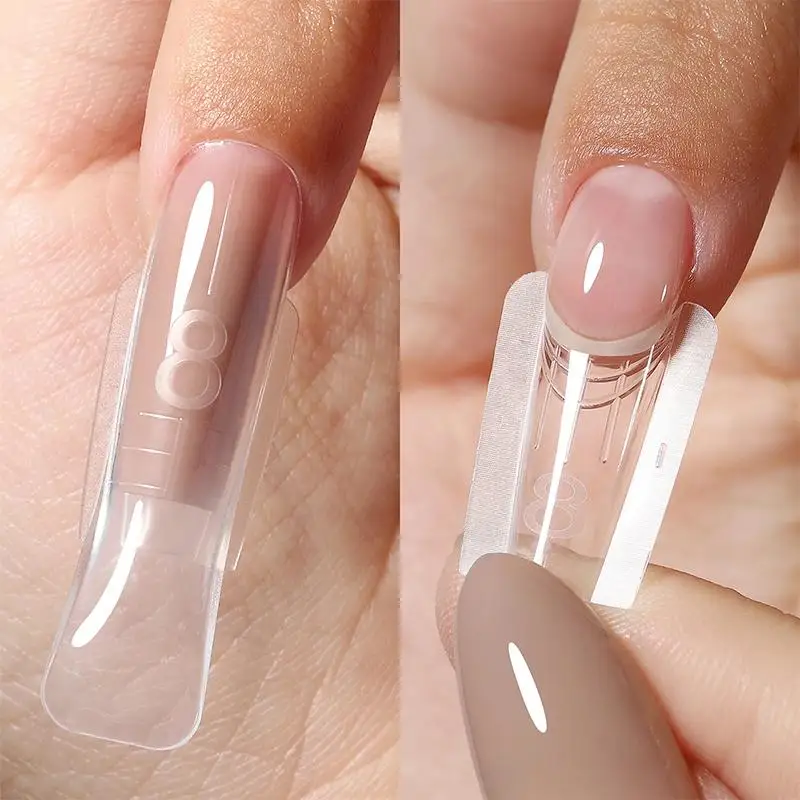 60/120/240 Pcs Sandwich Dual Nail Form Oval Nail Extension Forms Top & Bottom Form For Quick Nail Extensions Manicure Tools