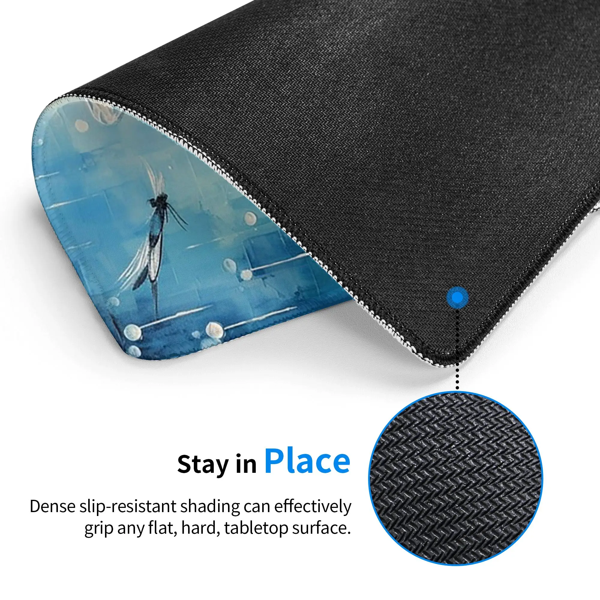 Dragonfly And Daisy Flower Mouse Pad Computer Keyboard Mouse Mat Gamer PC Laptop Desk Mat Office Table Mats