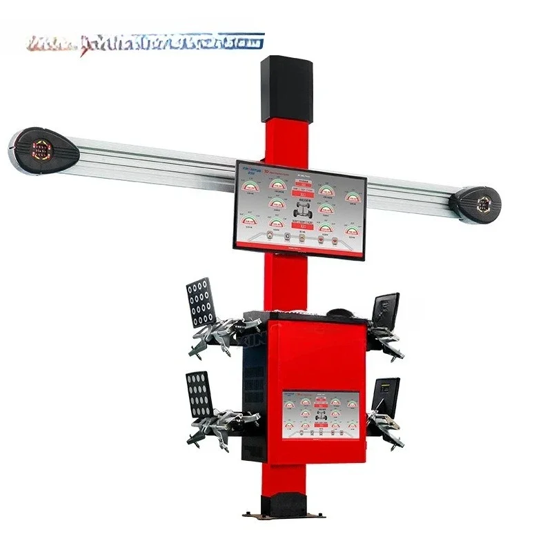 Automotive Intelligent 3D Wheel Aligner Dual Screen Equipment Large Shear Four Post Lift Tire Shop Tools
