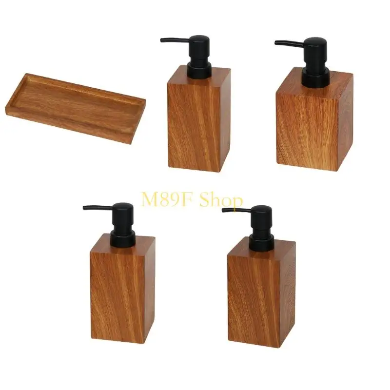 

M89F Элегантная древесная текстура смоляна дозатор с пенопластом для шампуня для кумба для кумбания в ванной комнате