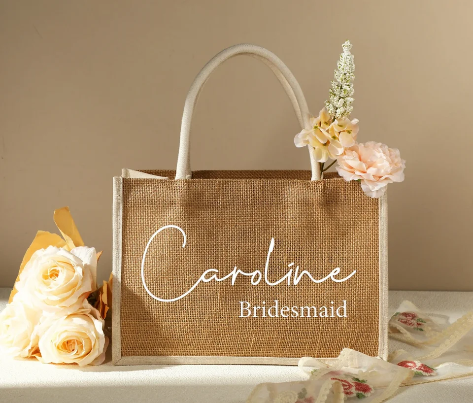 Personalized Tote Gift Bags-Bridesmaid Burlap Tote Bags-Bridesmaid Bag ...