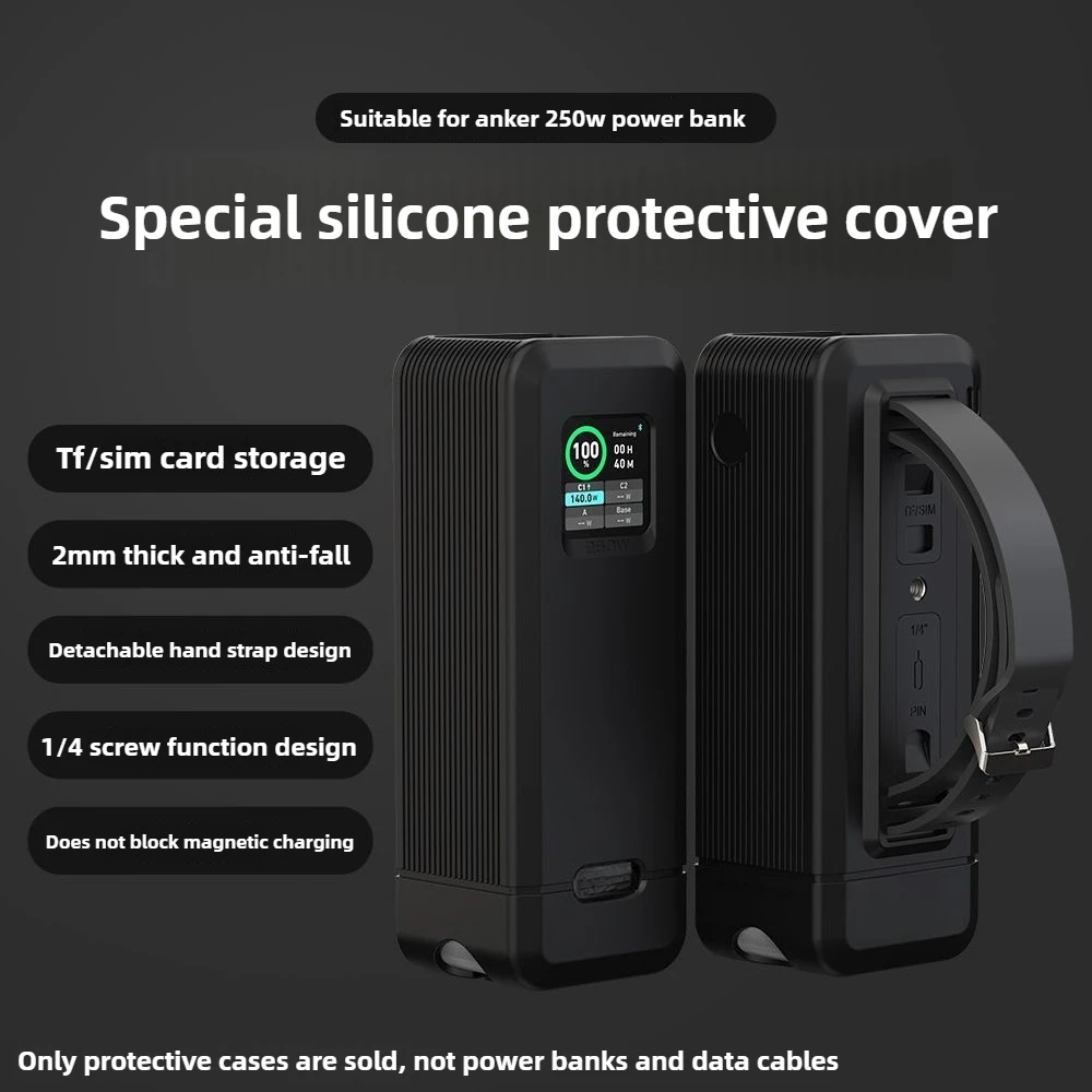 

Silicone Protective Case With TF/SM Pocket, Perfect For Anker 20,000mAh 200W/ 27,650mAh 250W Prime Charger - Dust - Resistant