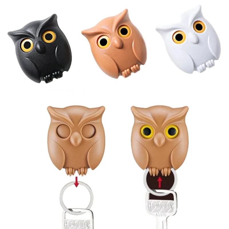 Multifunction Owl Shape Key Holder Hook Keychain Home Organizer Hanger Decoration Magnetic Hanging Wall Mounted Key Holder Wall