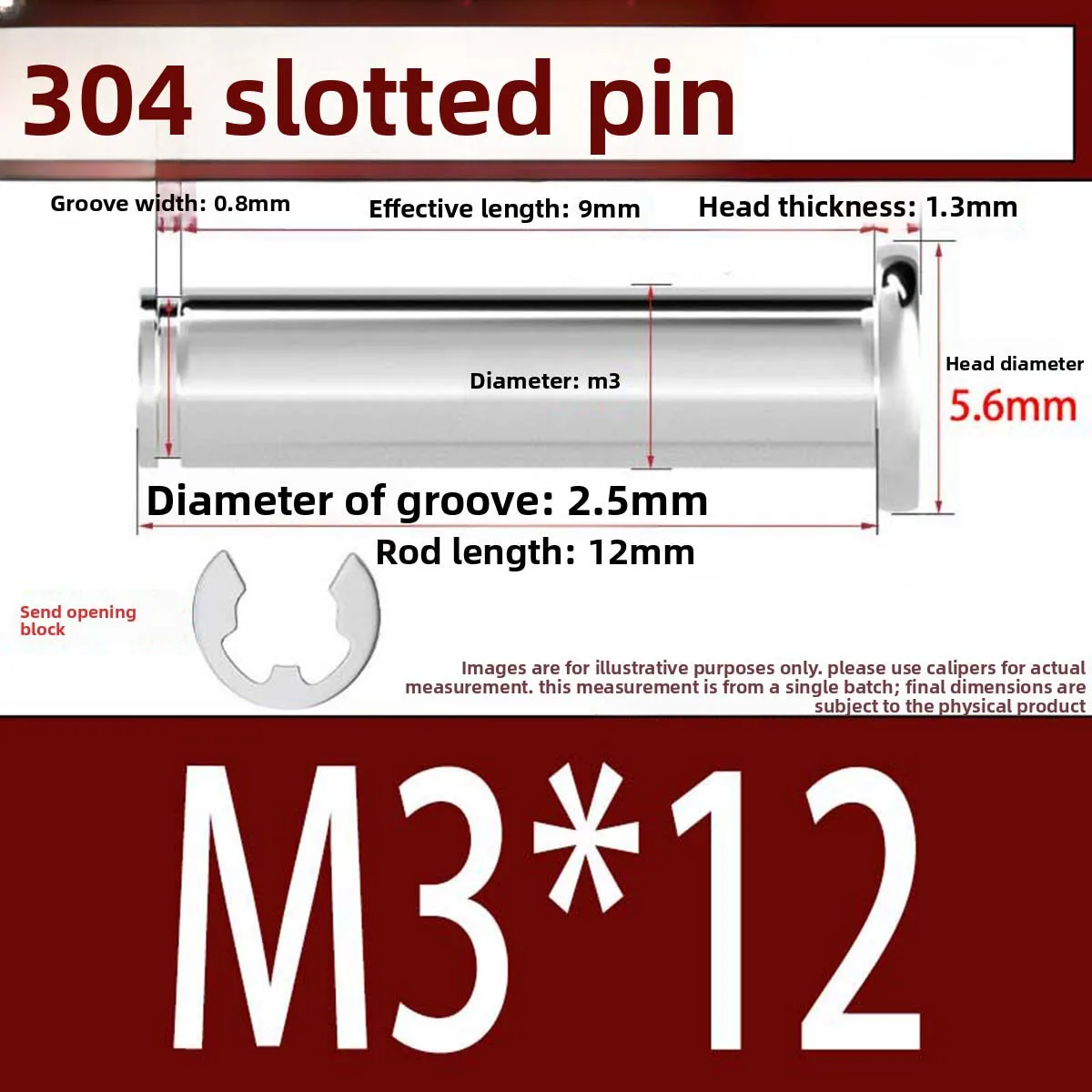 Flat Head Clevis Pin with Retaining Ring M3 M4 M5 M6 M8 M10 Stainless Steel Pins with Circlip Groove Suitable for Clevis