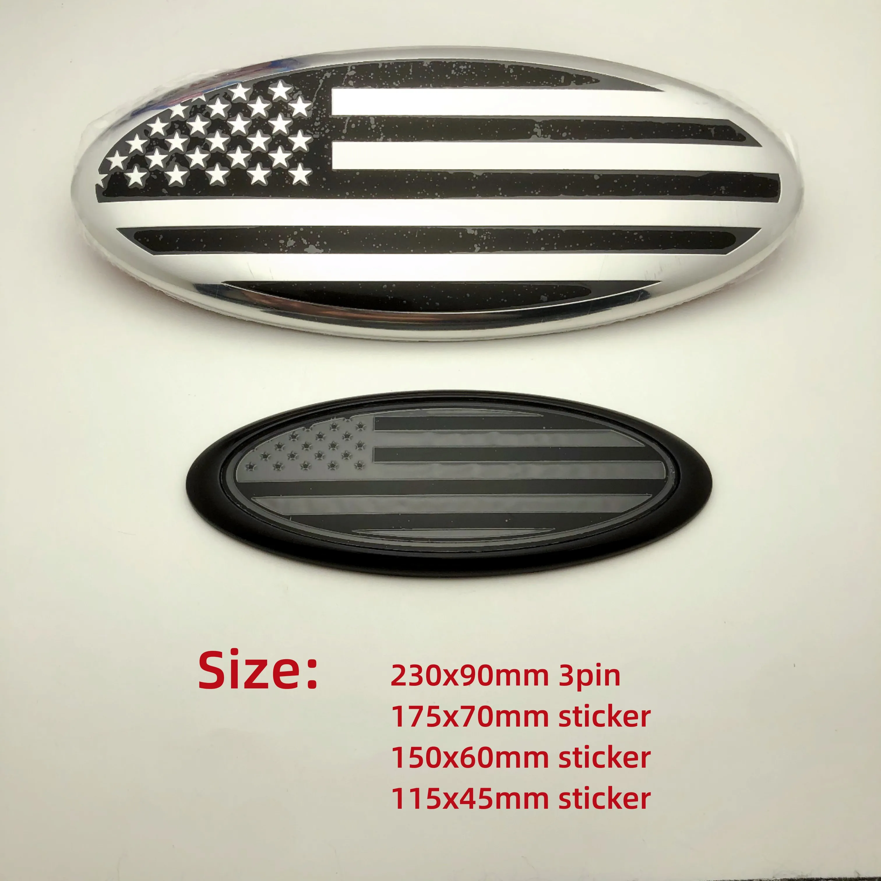 

3D ABS Car Front Hood Badge Rear Trunk Sticker American Flag Grill Emblem Logo For Focus F150 F250 Explorer EcoSport EDGE