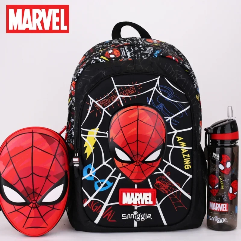 Smiggle Anime marvel pająk plecak męski plecak plecak studencki butelka wody torba na Lunch zestaw ołówków prezent urodzinowy