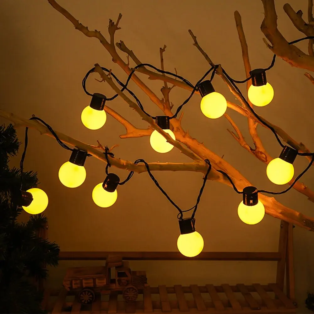 1PC LED Solar Light String,Outdoor White Balls Decoration Lights Hanging Lights For Garden,Yard,Patio,Balcony,Camping&Holidays
