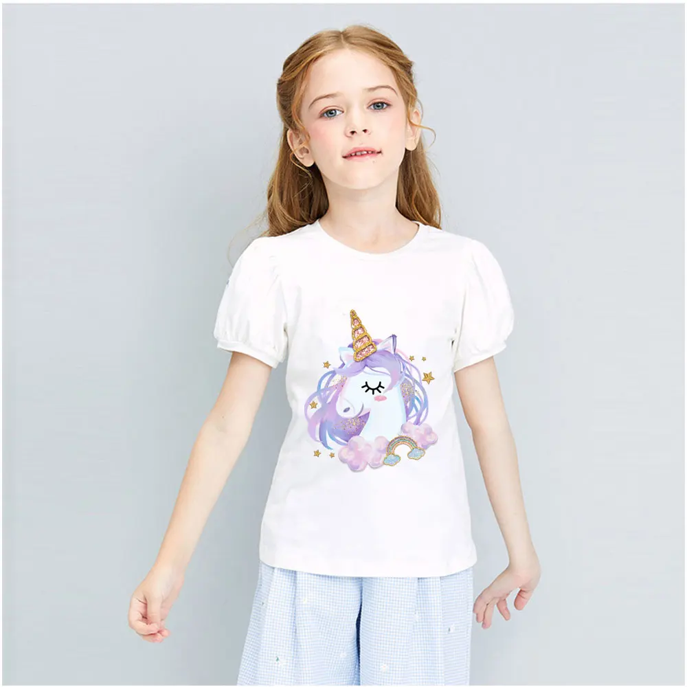 Cute Rainbow Unicorn Patches Animal Patch Iron on Transfer Cartoon Unicorn Stickers for Kids Clothing DIY T-shirt Appliques