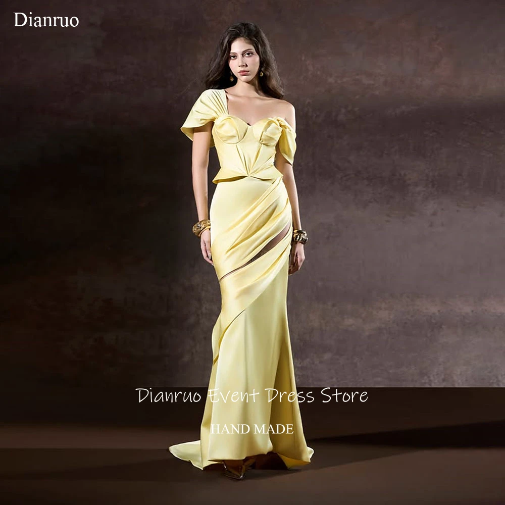 

Dianruo Вечерние платья русалки со рюшами Формальный милый халат De Soirée Femme Асимметричные платья макси Vestidos Para Mujer по индивидуальному заказу