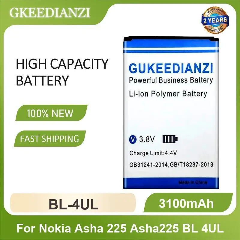 

BL-4UL Mobile Phone Battery For Nokia Asha 225 Asha225 BL 4UL 3100mAh High Capacity