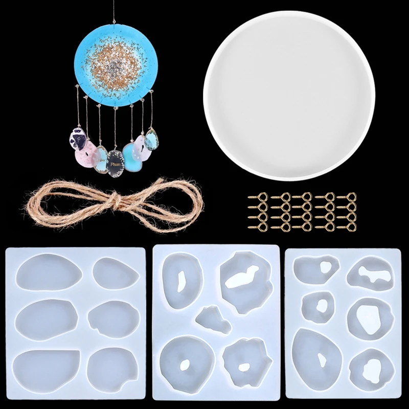 

25 Pcs Pendant Epoxy Mold Set Silicone Mold Diy Making Wind Chime Jewelry Crystal Resin Epoxy Mold