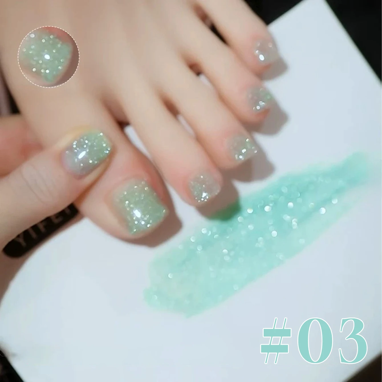 12ML 1 SZT. Srebrny Górski Diamentowy Klej do Paznokci Najlepiej Sprzedający Się Lodowo Przezroczysty Niebiesko-Zielony Brokatowy Diamentowy Żelowy Lakier do Paznokci Letnie Paznokcie