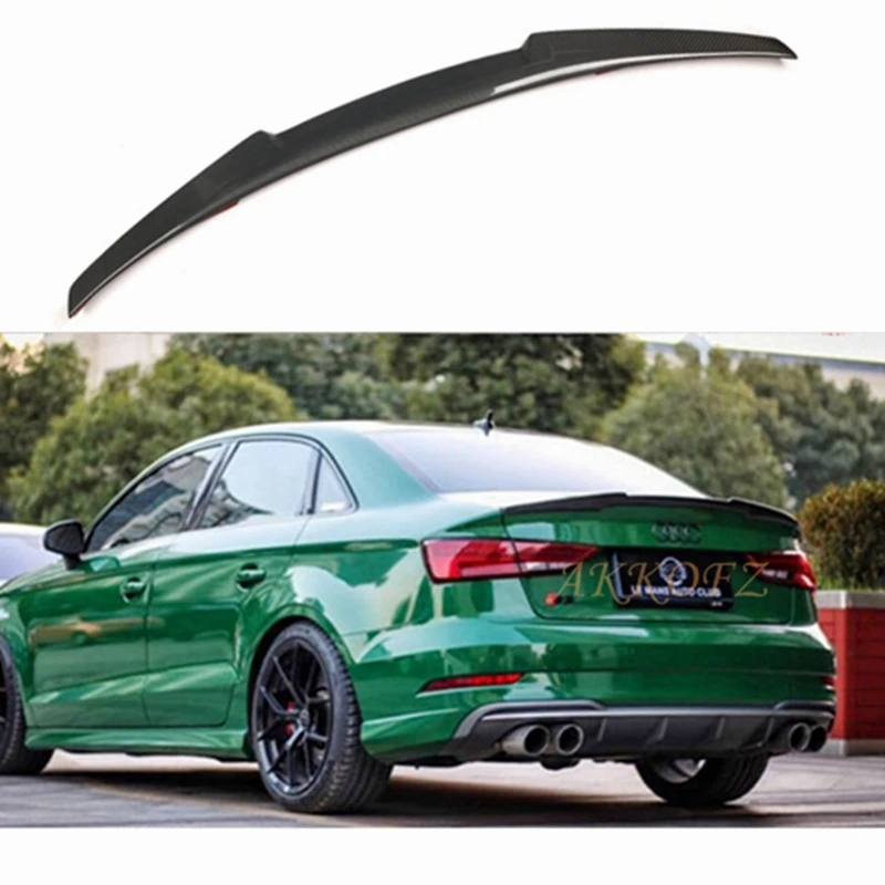 

For AUDI A3 S3 RS3 Limousine 8V Sedan 2013-2020 M4 Style Carbon Fiber Rear Spoiler Trunk Wing FRP Forged carbon