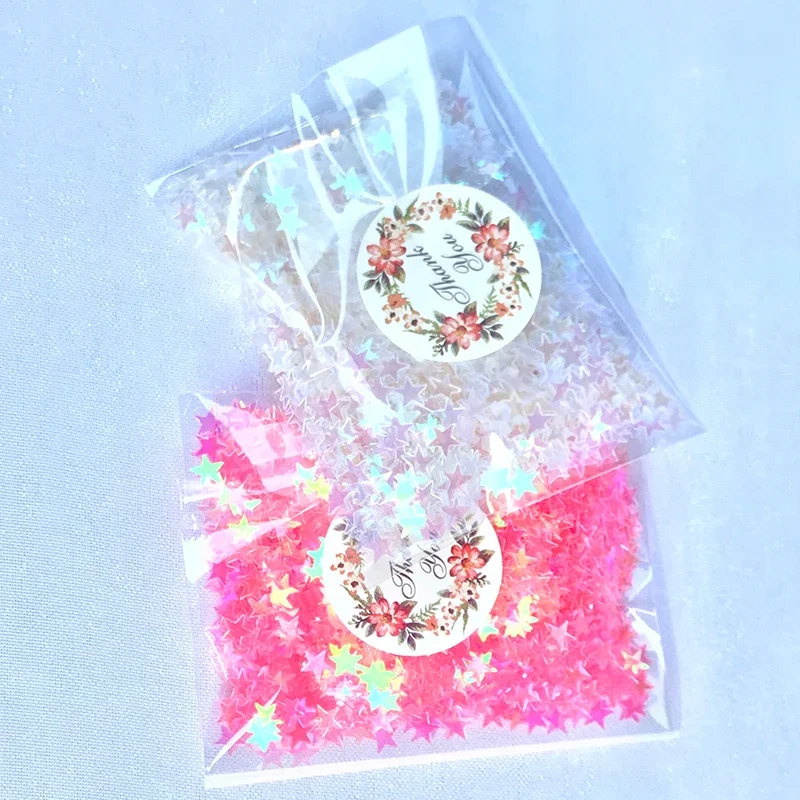 20g Transparent Stars Table Sparkle Confetti Wedding Party Decor Glitter Pink  Iridescent Metallic Stars 6MM