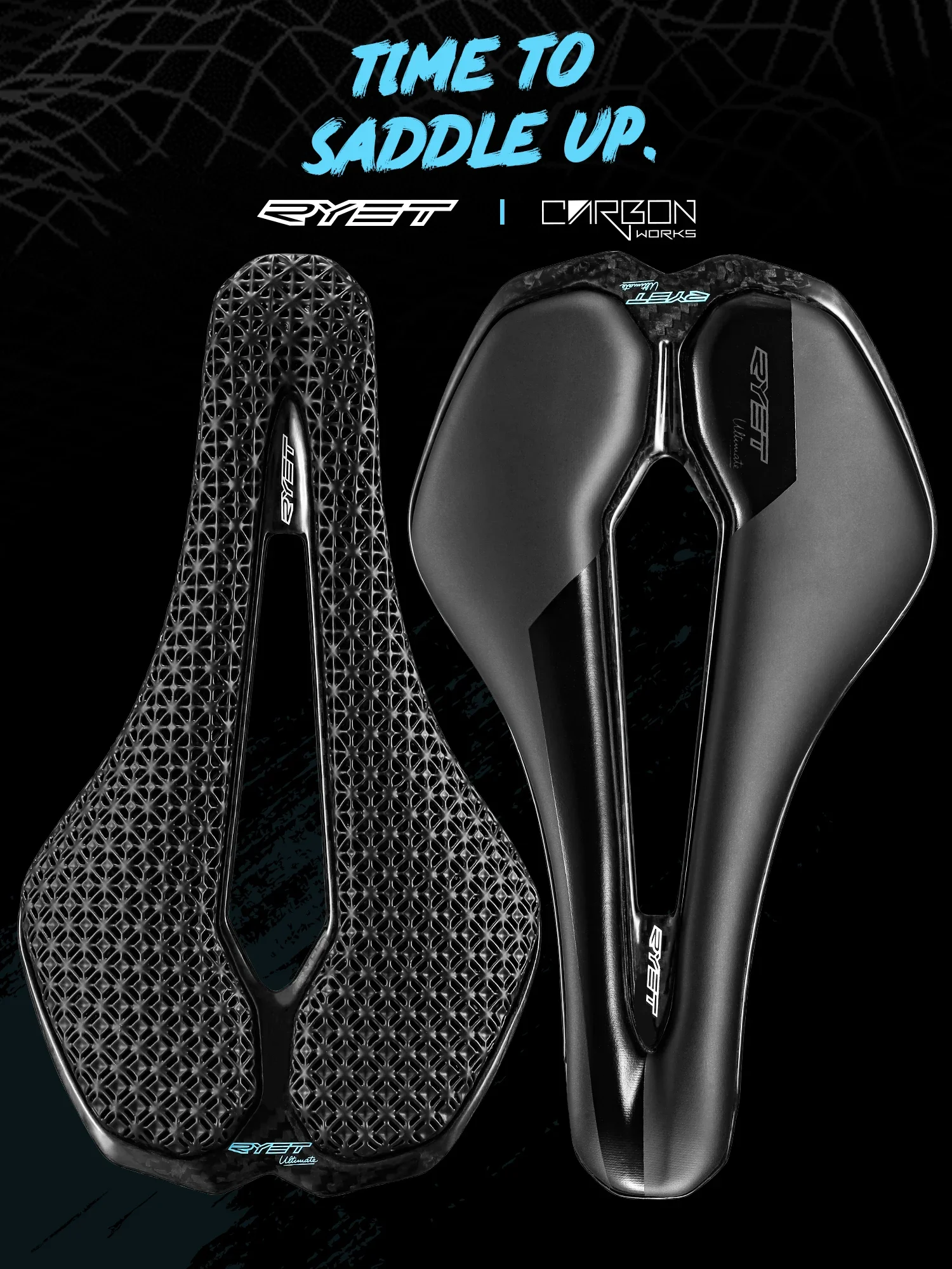 AliExpress RYET Carbon 3D Printed Bike Saddle 7x9mm 115g Ultralight Road MTB Seat Parts Racing Seating Cushion Cycling Bicycle Accessories