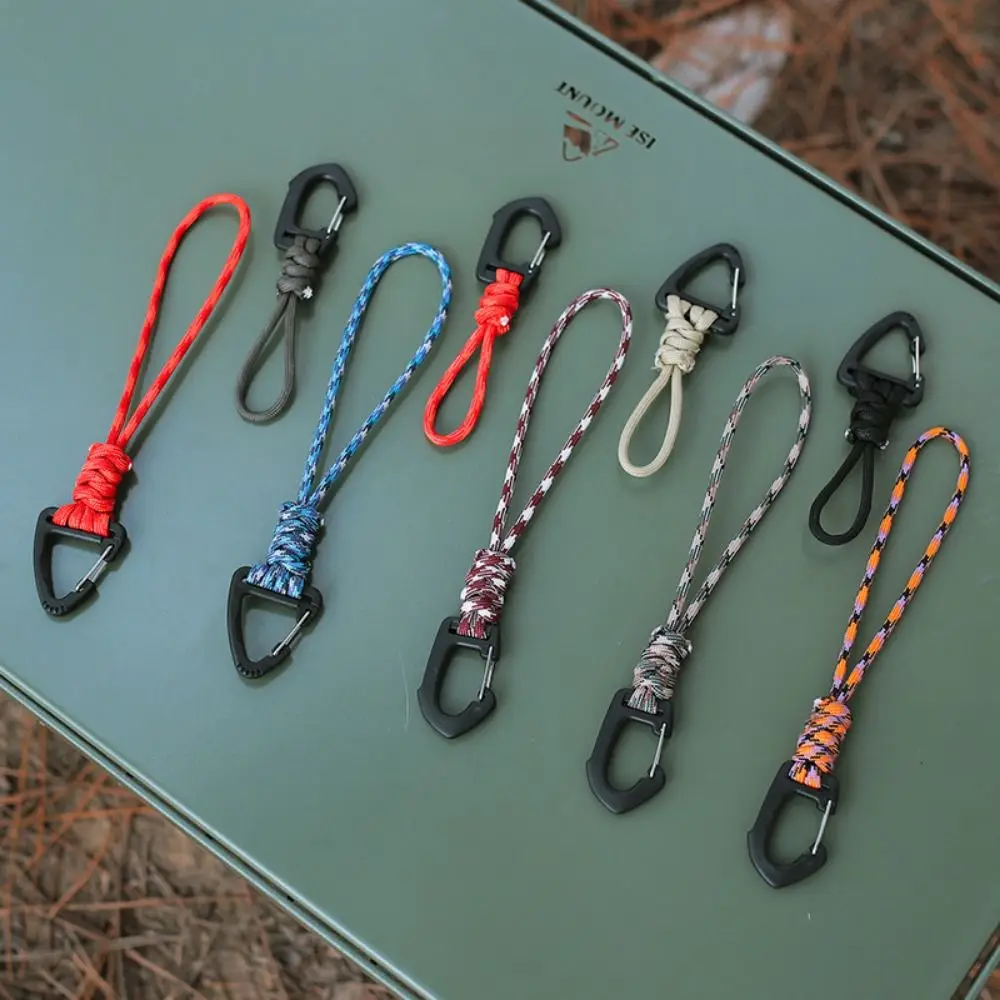 Multifunction Plastic Umbrella Rope Hook Practical High Quality Keychain Braid Rope Key Ring Outdoor Camping Sports Accessories