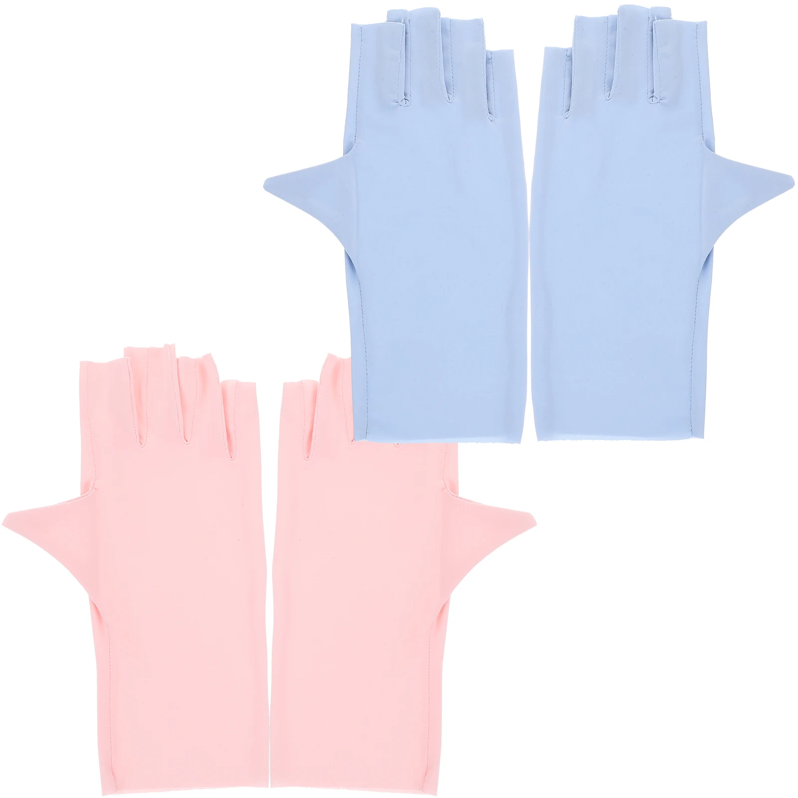 

2 Pairs Sun Protection Gloves Nail Tech Uv Hand for Nails Breathable Gel Manicures Nylon
