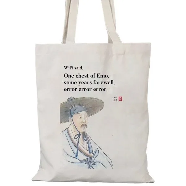 Know what you know canvas bag classical Chinese English canvas bag portable large capacity out fashion environmental protection