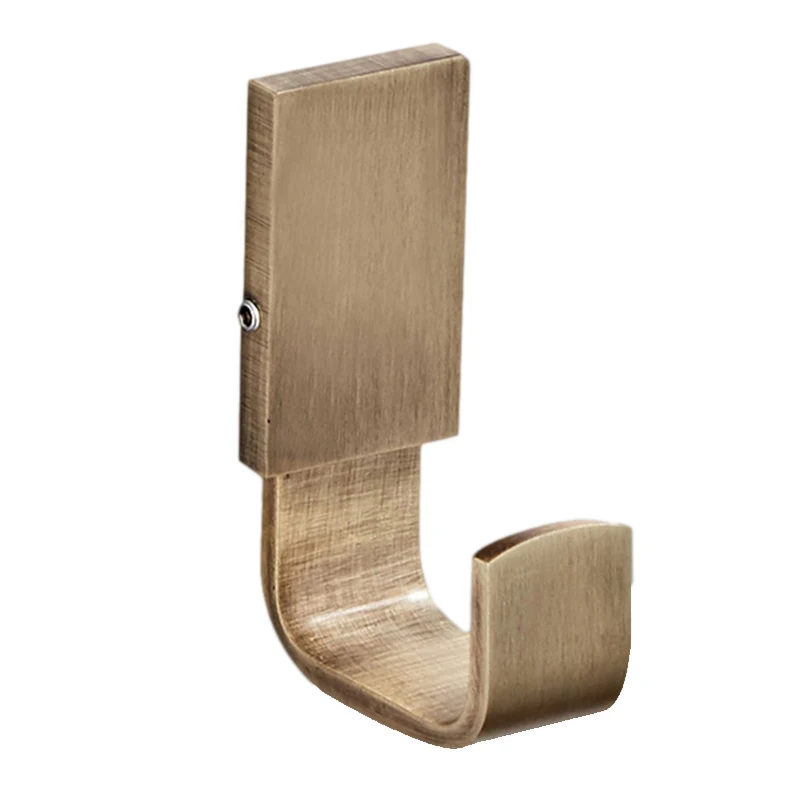 Abwr-handuk mandi mantel kait antik handuk kuningan jubah kait untuk kamar mandi dapur kemeja pemegang dinding dipasang Brushed perunggu, 1 buah