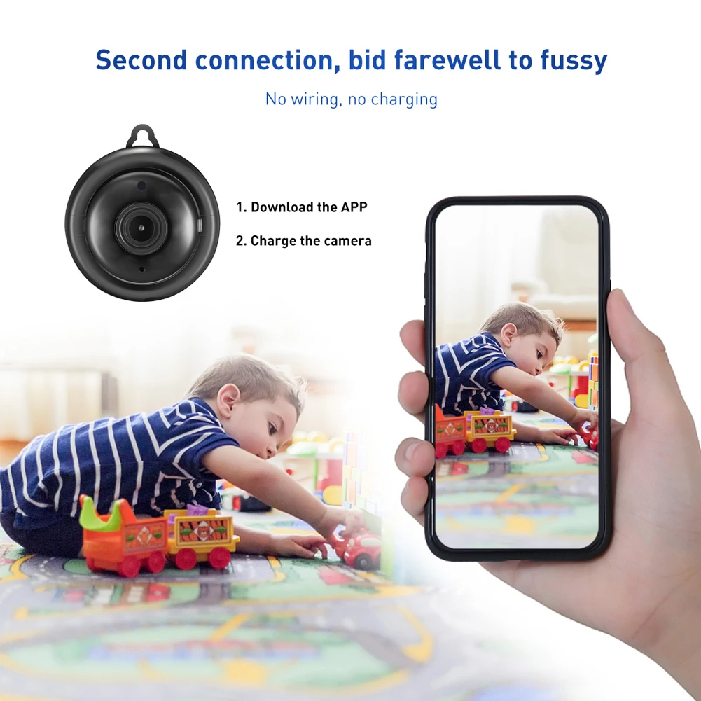 Mini WiFi Wireless IP Camera V38 1080P HD Motion Detection 2-Way Audio Nanny Cam