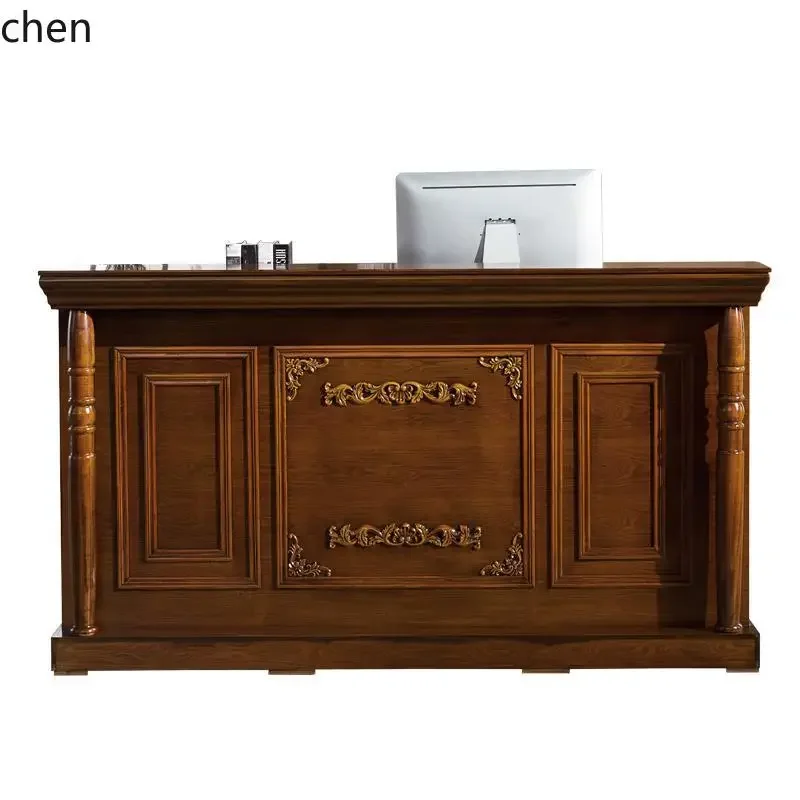 D16- retro checkout page Clothing store counter Simple reception desk