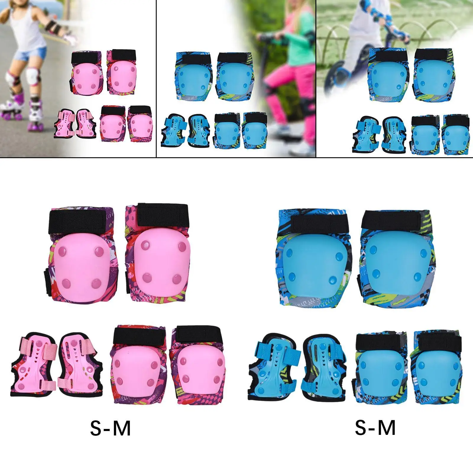 Knee and Elbow Pads for Child Comfortable Shockproof Protective Gear Set for Skateboarding Cycling Outdoor Sports Scooter Riding