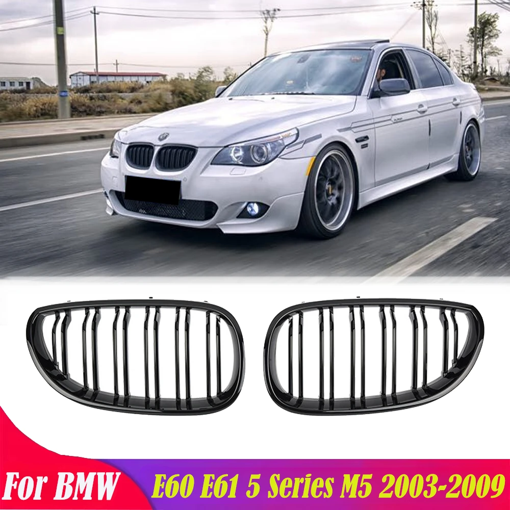 Car Grill For BMW E60 E61 5 Series 2003-2009 M5 525I 525Xi 528I 528Xi 530I 530Xi Front Kidney Sport Grilles Hood Racing Grill