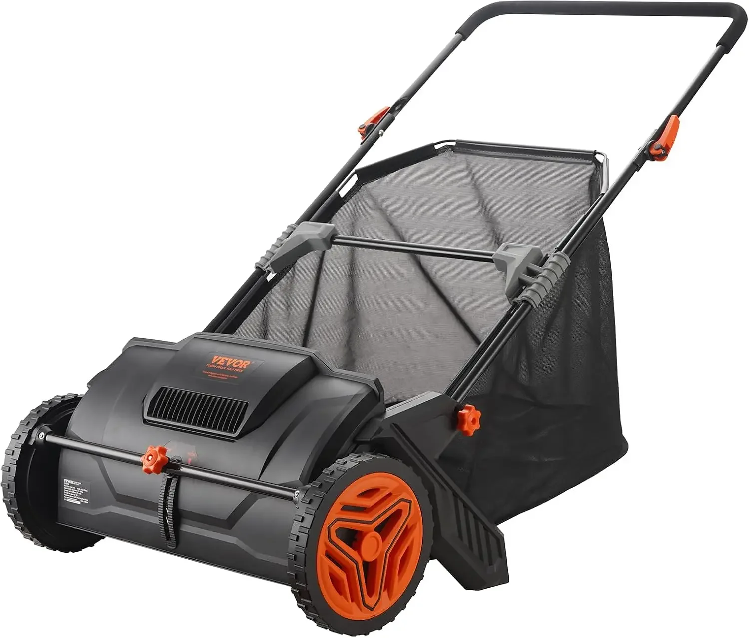 Push Lawn Sweeper, 21-inch Leaf & Grass Collector, Strong Rubber Wheels & Heavy Duty Thickened Steel Durable to Use