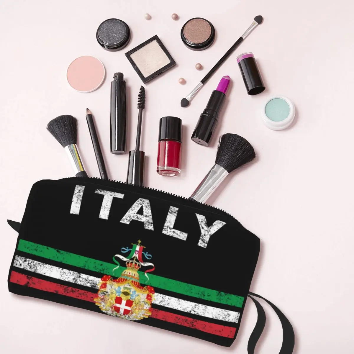 Italian Emblem Italy Flag Toiletry Bag Patriotic Gift Makeup Cosmetic Organizer Ladies Beauty Storage Bags Dopp Kit Case Box