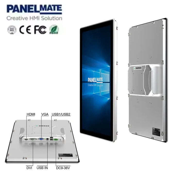 

Full HD Industrial LCD Tempered Glass Screen Monitor with VGA HD-MI Input and USB Touch Screen Monitors