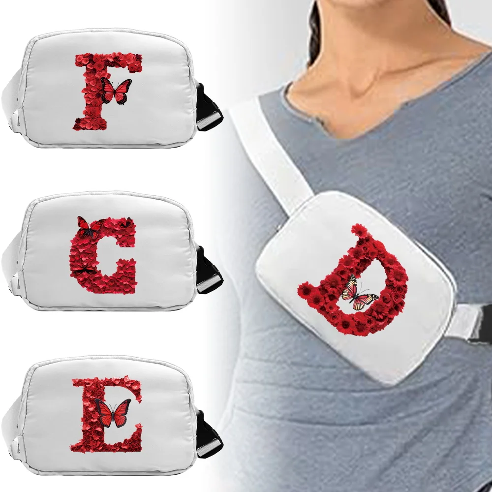

Simple Waist Pouch Red Rose Letter Pattern with Adjustable Waistband and Smooth Finish for Adding a Polished Touch to Outfits
