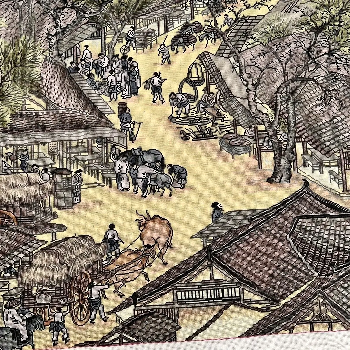 غرز متقاطعة مصنوعة يدويًا نقية، لوحات معلقة لغرفة المعيشة البانورامية، لوحات زخرفية