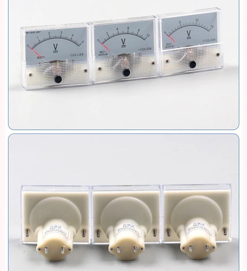 85C1-V Panel DC Voltage Volt Analog Gauge Meter Voltmeter 5V-1000V 85C1 Voltage Meter Voltmeter