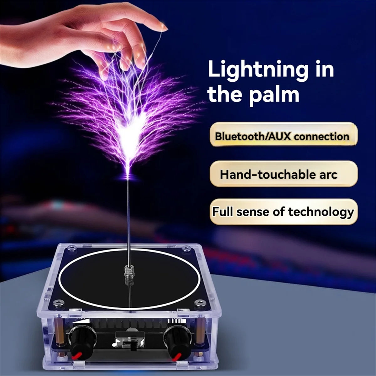 2025 New Bluetooth Music Coil, Touchable Artificial Spark Arc Generator, Science Teaching Experiment Tool EU PLUG