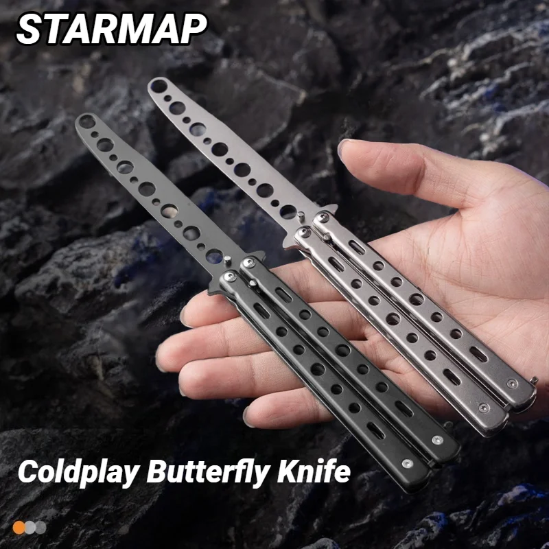 Martial Arts Practice Knife Portable Steel Metal Folding Butterfly For Practicing Flipping Tricks Game Props Butterfly Knife
