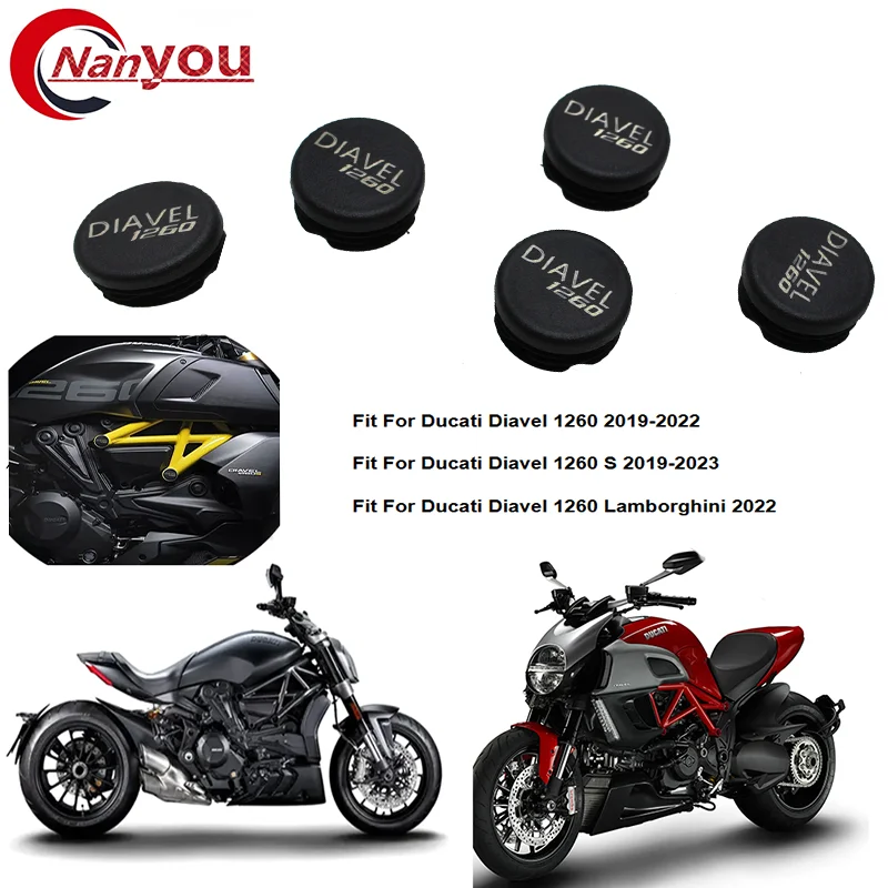 4PCS Frame Hole Cover Caps Plug Decorative Frame Cap Set Fit For Ducati Diavel 1260 / S / Lamborghini 2019 2020 2021 2022