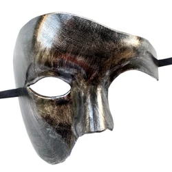 Masque Fantôme Steampunk en Plastique pour Homme, Accessoire Cosplay Rétro Médiéval, Demi-visage, Costume Punk, ixd'Halloween