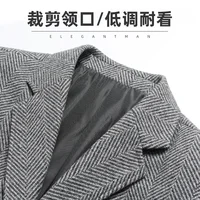 Mens Blazer Fashion Business Handsome Gentleman Korean Version of British Style Leisure Slim Solid Color Wedding Work Blazer 5
