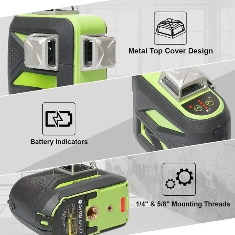 【From China】Huepar 603BT-H3D 12 360 Green Line Self Leveling Level