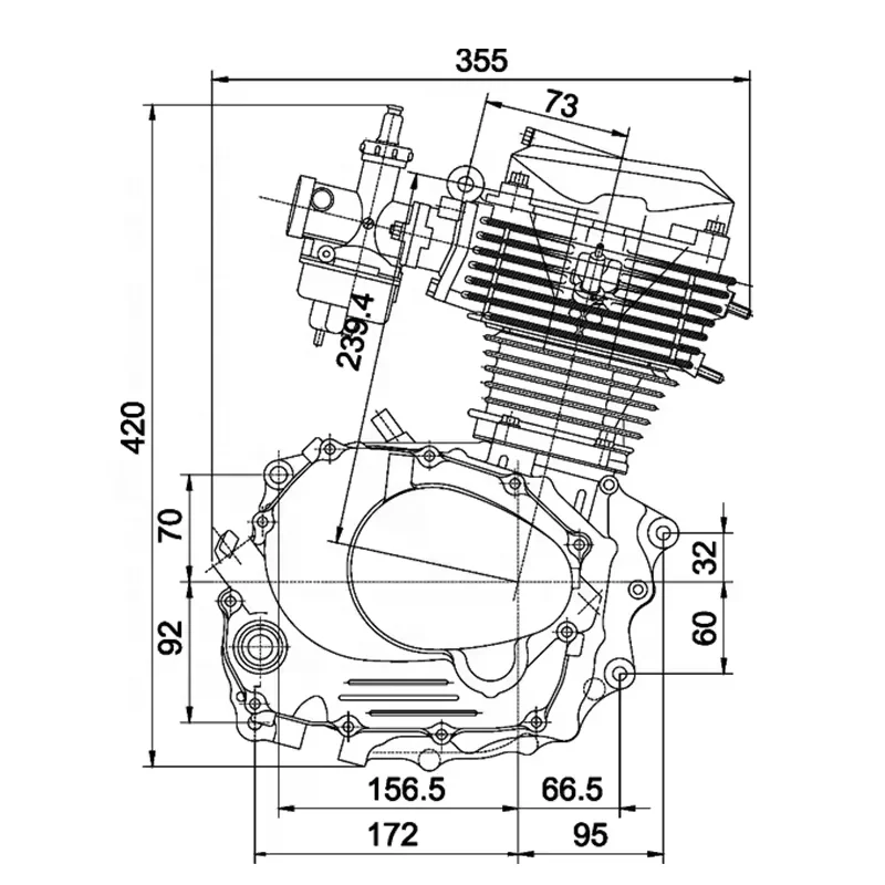 

EDR Motorcycle Engine Assembly Loncin 125cc 150cc Engine Crankshaft
