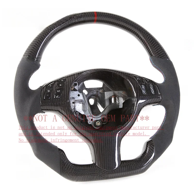For BMW Steering Wheel Horn Cover Alcantara Carbon Fiber Sport Upgrade for E46 M3 E90 3 Series Horn Shell - view 3