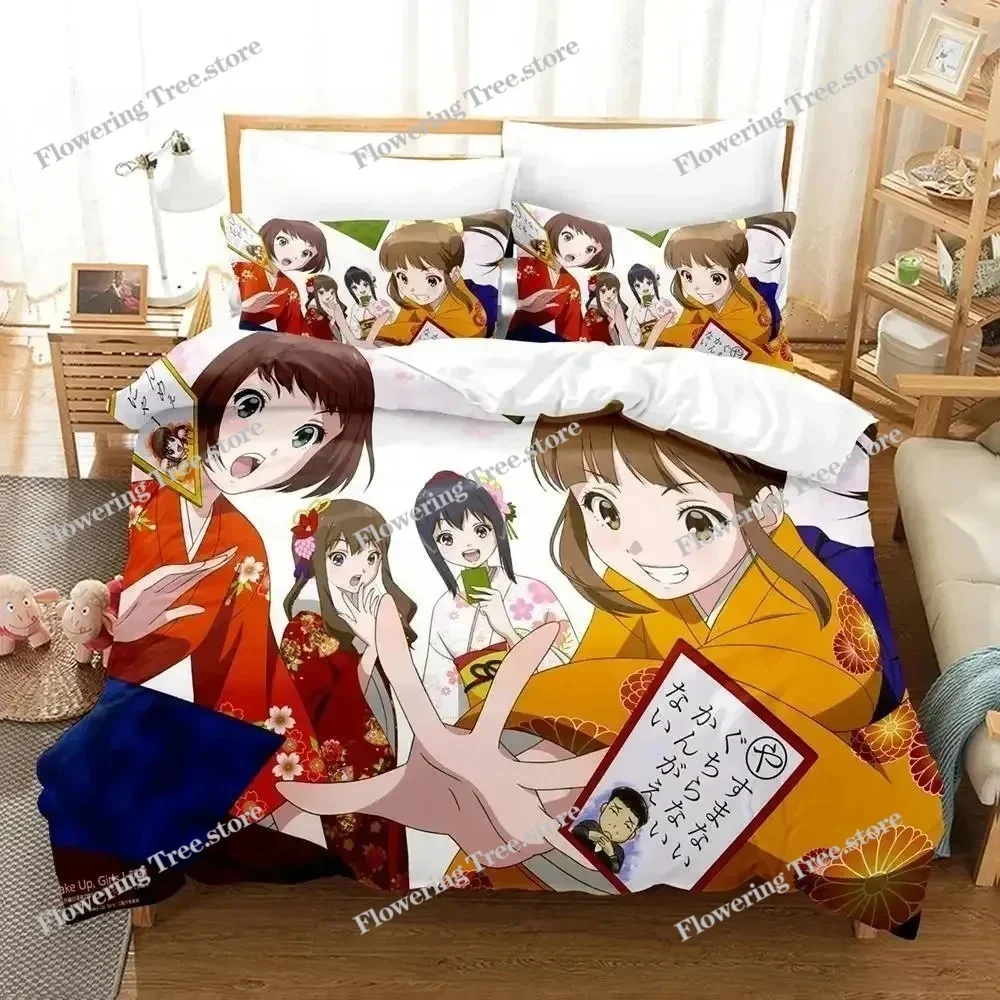 3D Print Anime Kawaii Wake Up, Girls! Bedding Set Single Twin Full Queen King Size Bed Set Adult Kid Bedroom Duvet cover Sets