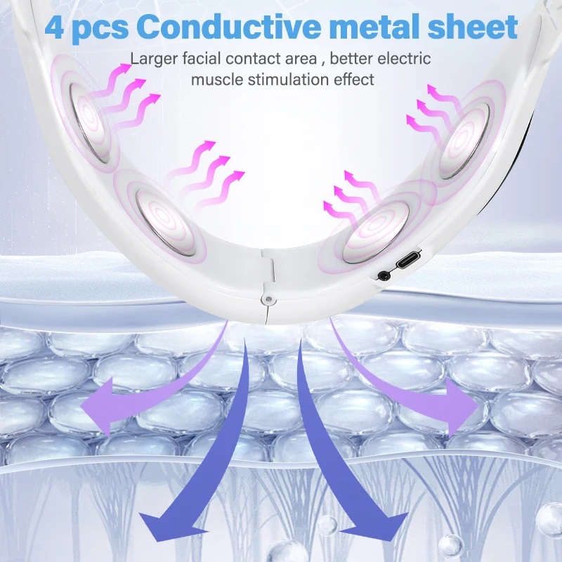 Dispositivo per il lifting del viso con massaggiatore dimagrante per il viso con linea a V per la rimozione del doppio mento elettrico 4 in 1 con telecomando per il contorno del viso