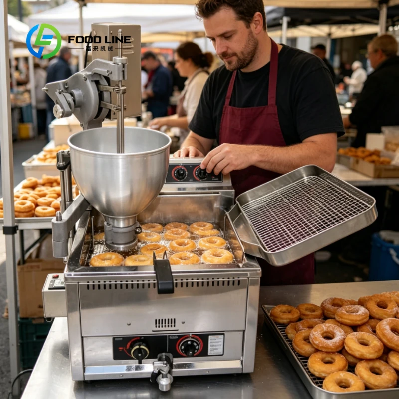 Customized New Fully Automatic Donut Machine Commercial Mini Doughnut Maker for Flour Automatic Machine To Make Donuts