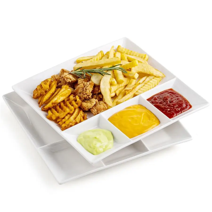 

Chip amp Dip Serving Set, 11 inch Porcelain Divided Serving Platter Large Relish Tray Appetizer Tray for Party, Thanksgiving, Ch